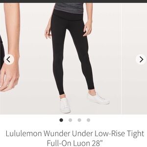 Lululemon Wunder Under Low-Rise tight Full-On Luon 28” - size 4